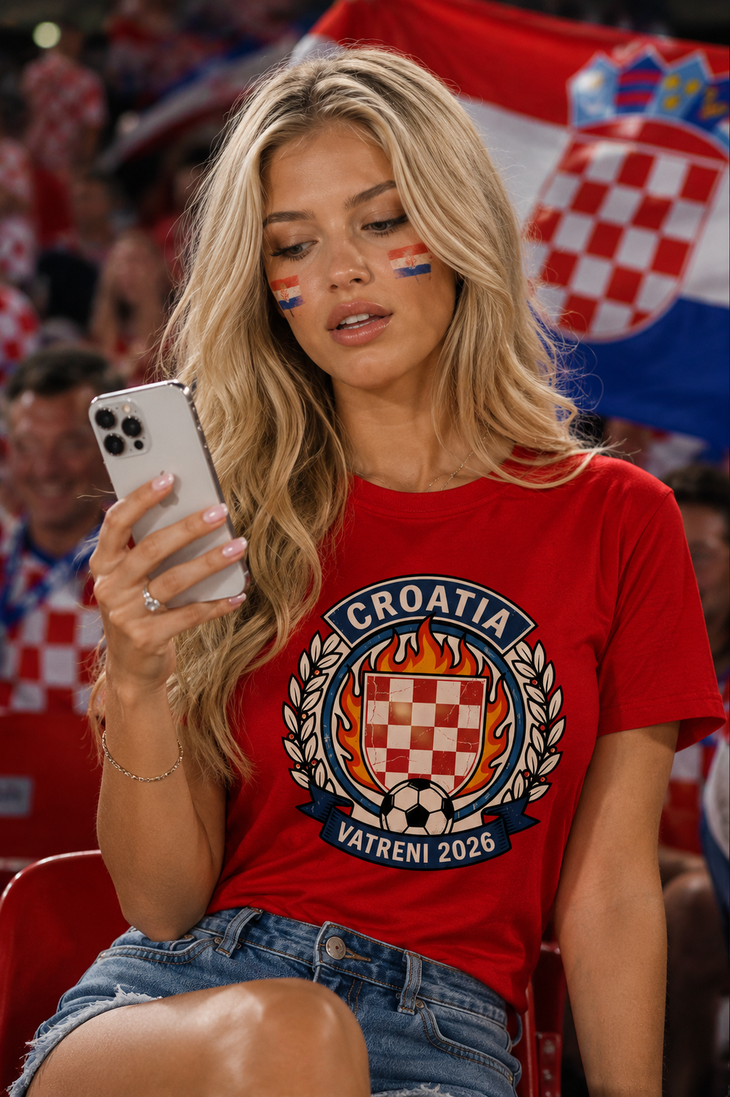Croatia Soccer Fan T-Shirt — Vintage Checkerboard Crest | 2026 Supporters Tee