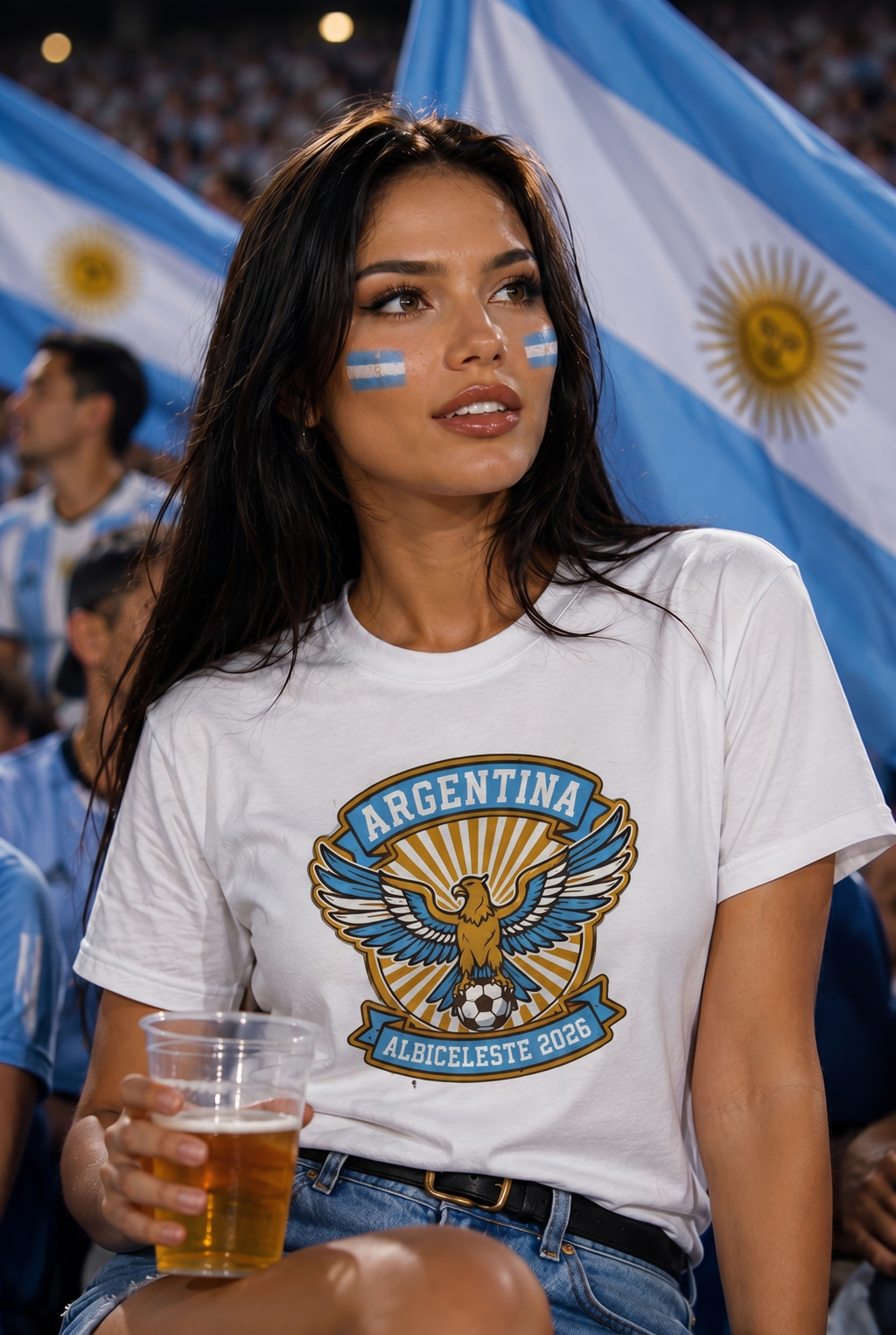 Argentina Soccer Fan T-Shirt — Vintage Condor & Sun Crest | 2026 Supporters Tee