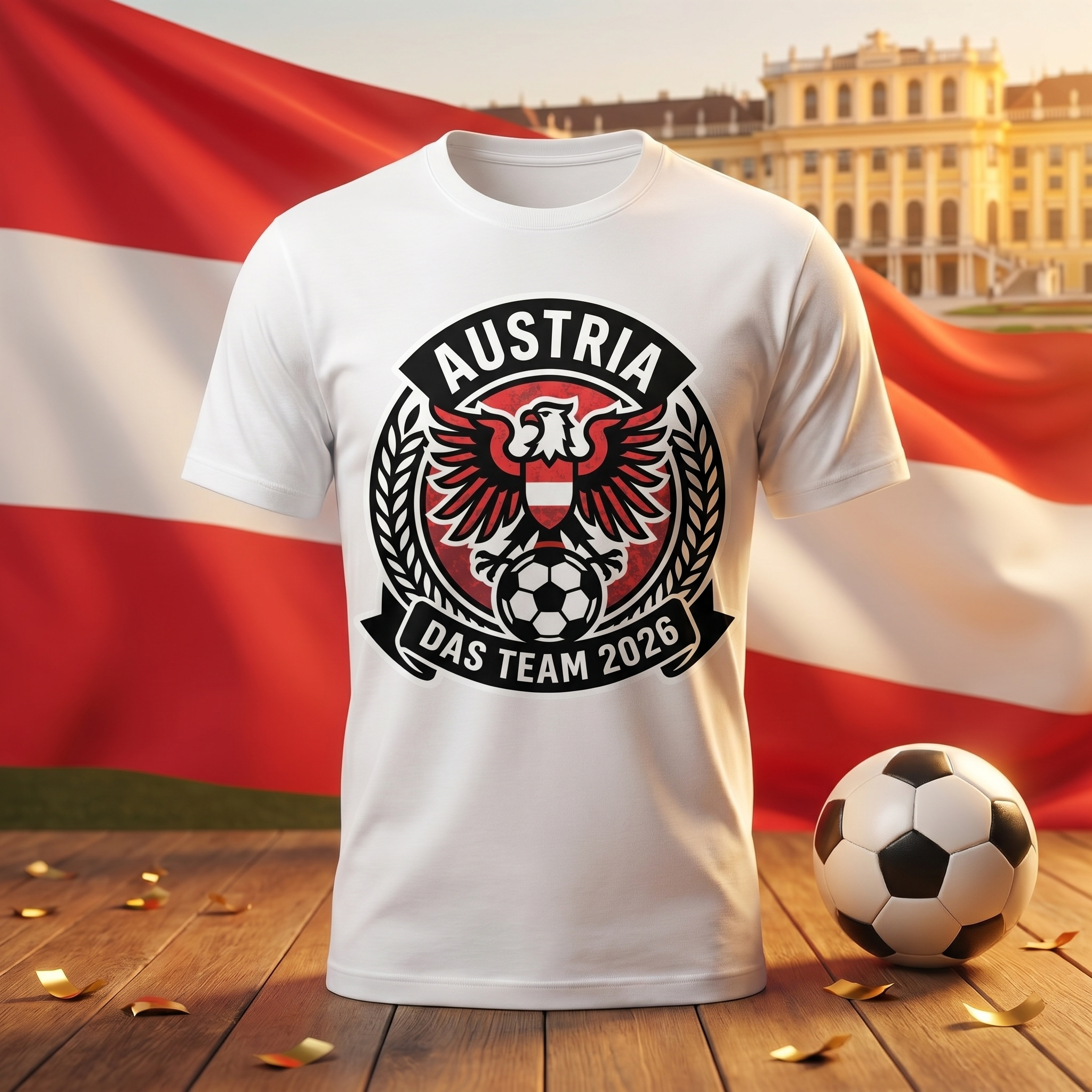 Austria Soccer Fan T-Shirt — Vintage Eagle Crest | 2026 Supporters Tee