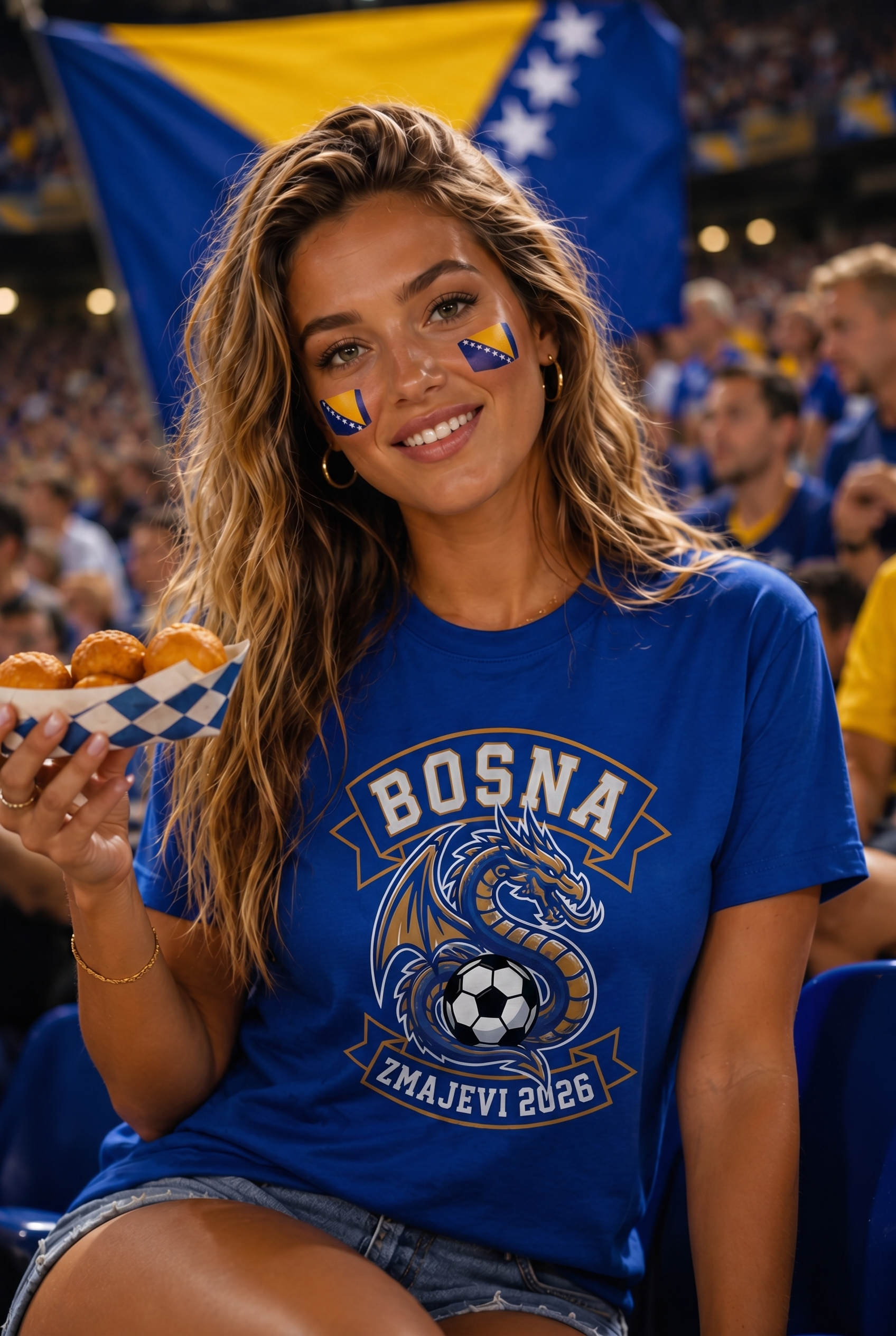 Bosnia Soccer Fan T-Shirt — Vintage Dragon Crest | 2026 Supporters Tee