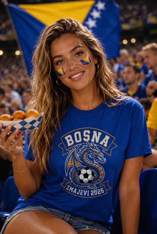 Bosnia Soccer Fan T-Shirt — Vintage Dragon Crest | 2026 Supporters Tee