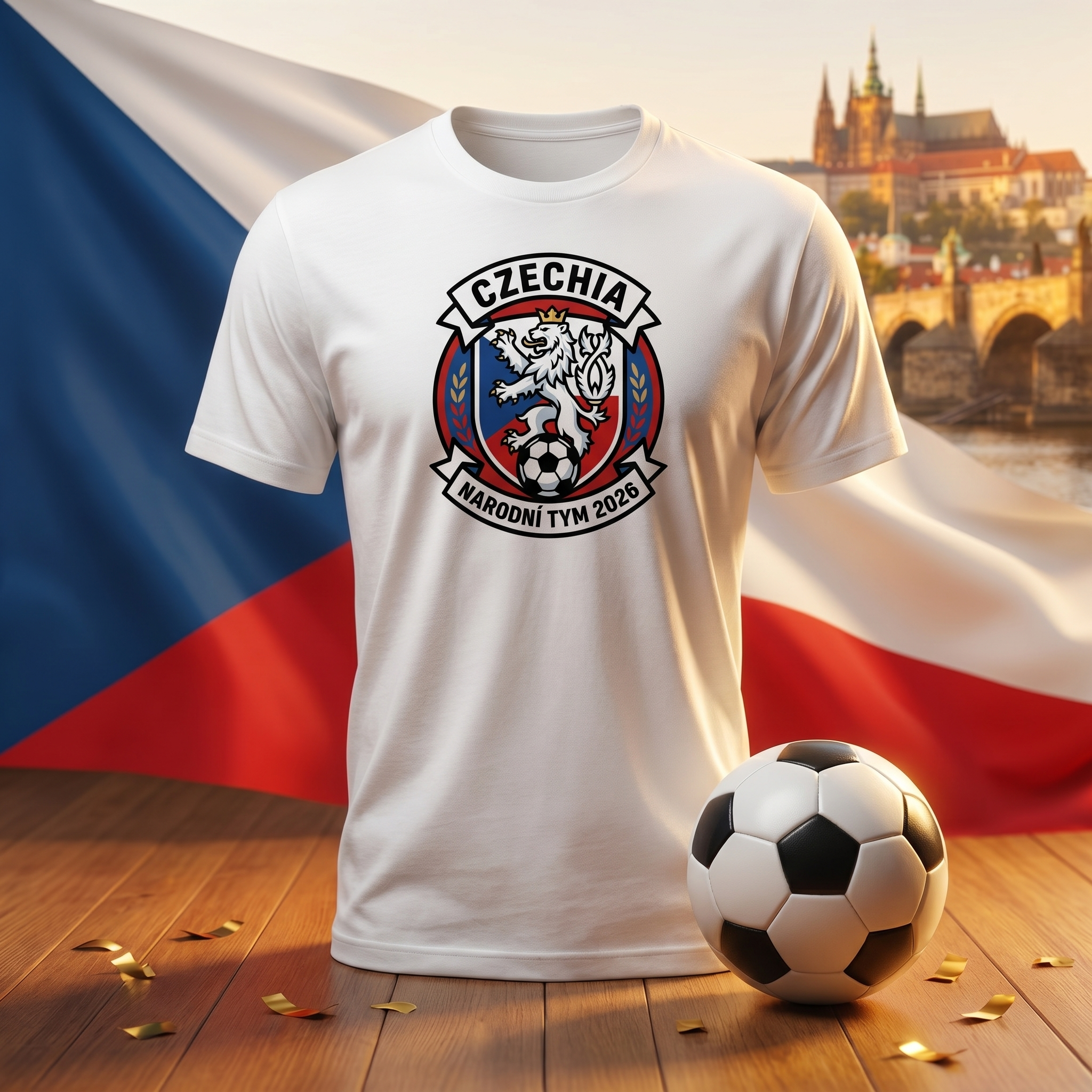 Czechia Soccer Fan T-Shirt — Vintage Lion Crest | 2026 Supporters Tee
