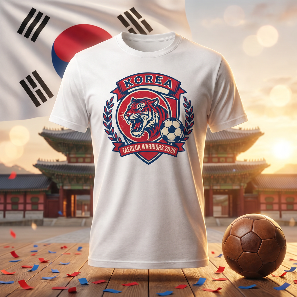 South Korea Soccer Fan T-Shirt — Vintage Tiger Crest | 2026 Supporters Tee